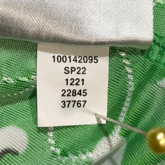 JM Collection Green Floral Textured Round Neck ¾ Sleeve Women Blouse PL - Picture 7 of 7